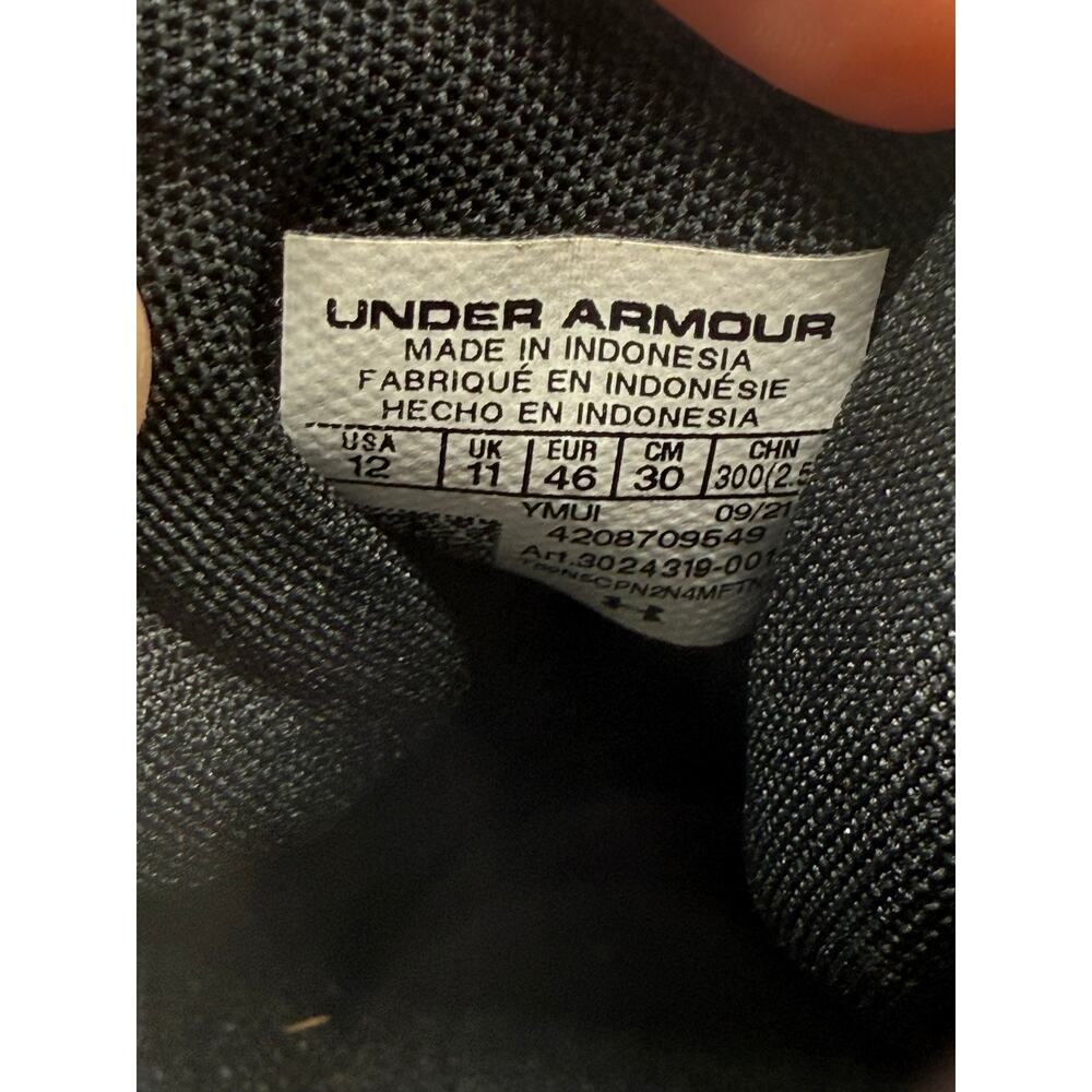 Under Armour Harper 6 Mid Molded Baseball Cleats-Black White Gold-Men's Size 12 - Picture 9 of 9